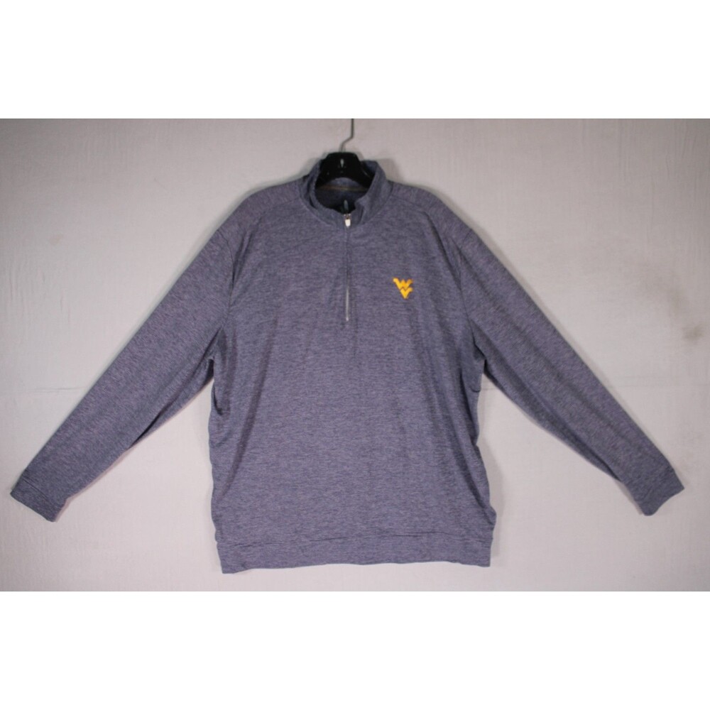 Johnnie-O West Virginia WVU Mountaineers Men's XL 1/4 Zip Pullover Blue Gray